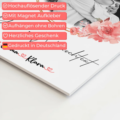 Mama Plakat Fotoboard Mit Foto, Namen & Wunschtext Black & White personalisierbar