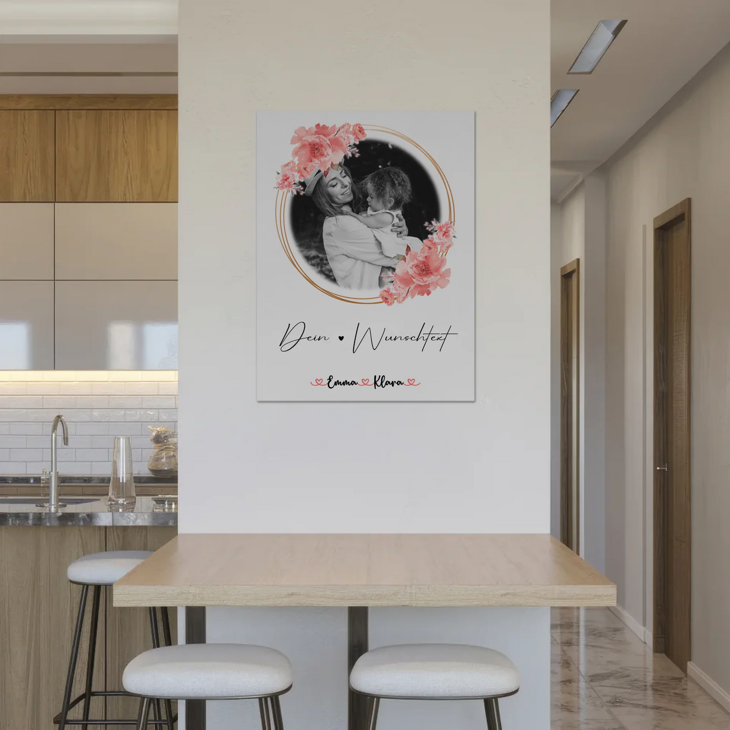 Mama Plakat Fotoboard Mit Foto, Namen & Wunschtext Black & White personalisierbar