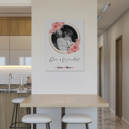 Mama Plakat Fotoboard Mit Foto, Namen & Wunschtext Black & White personalisierbar