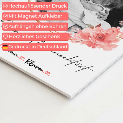 Mama Plakat Fotoboard Mit Foto, Namen & Wunschtext Black & White personalisierbar