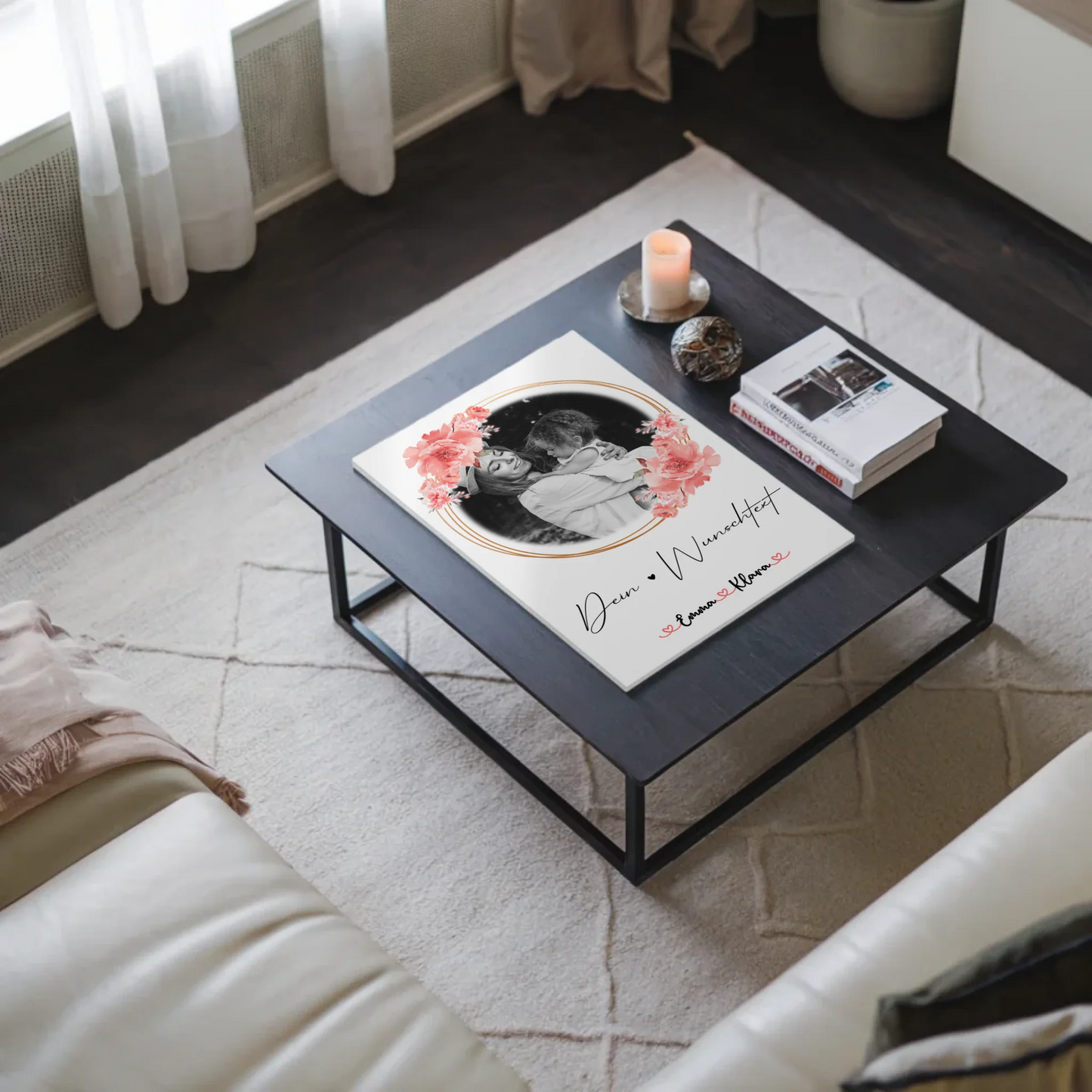 Mama Plakat Fotoboard Mit Foto, Namen & Wunschtext Black & White personalisierbar