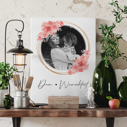 Mama Plakat Leinwand Personalisiert mit Foto, Namen & Wunschtext Black & White