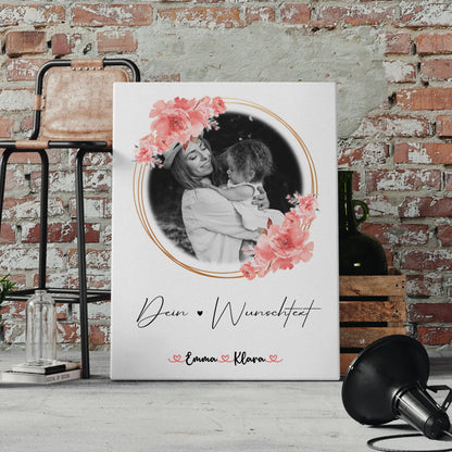 Mama Plakat Leinwand Personalisiert mit Foto, Namen & Wunschtext Black & White