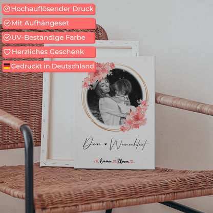 Mama Plakat Leinwand Personalisiert mit Foto, Namen & Wunschtext Black & White