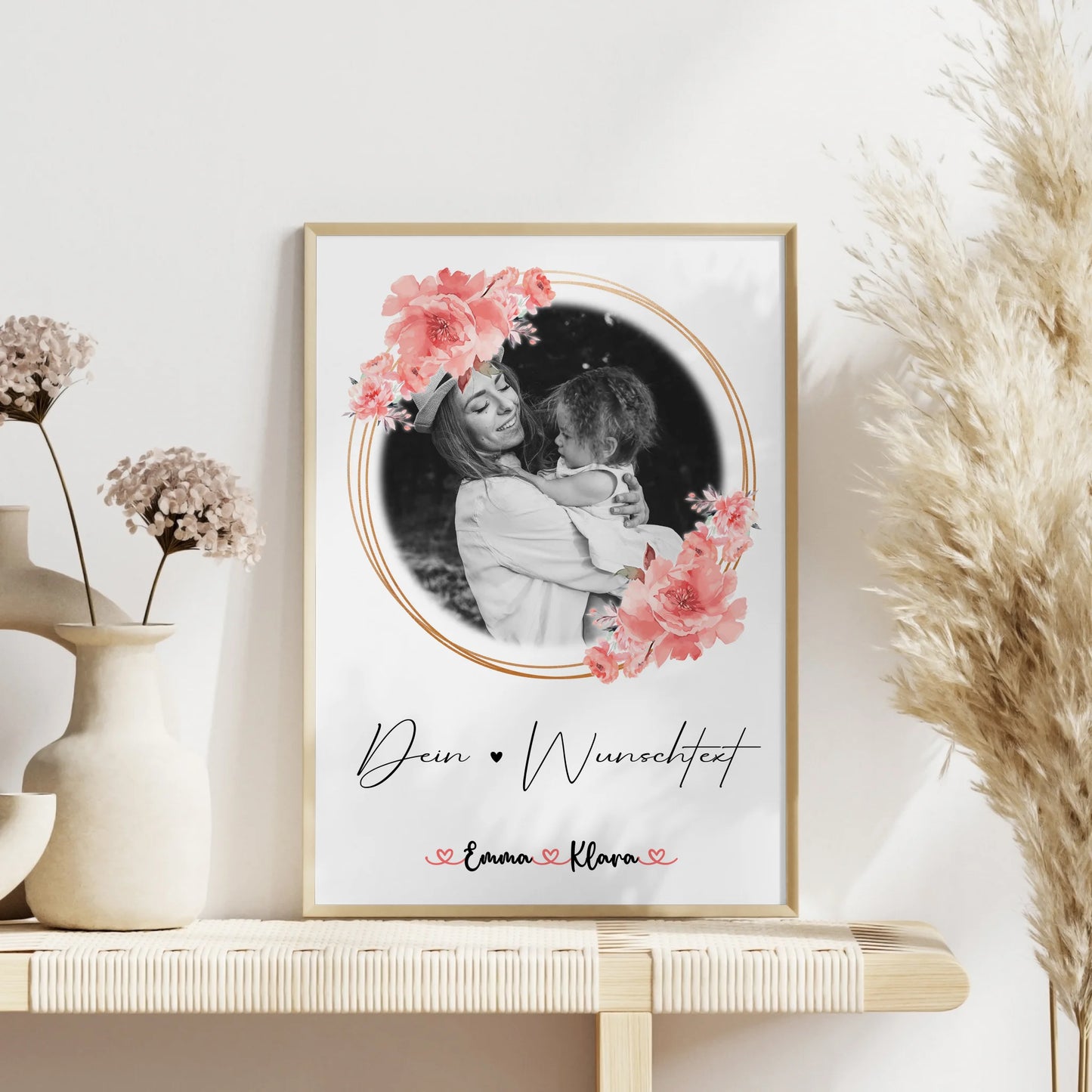 Mama Plakat Poster Personalisiert 1 Foto mit Namen & Wunschtext Black & White