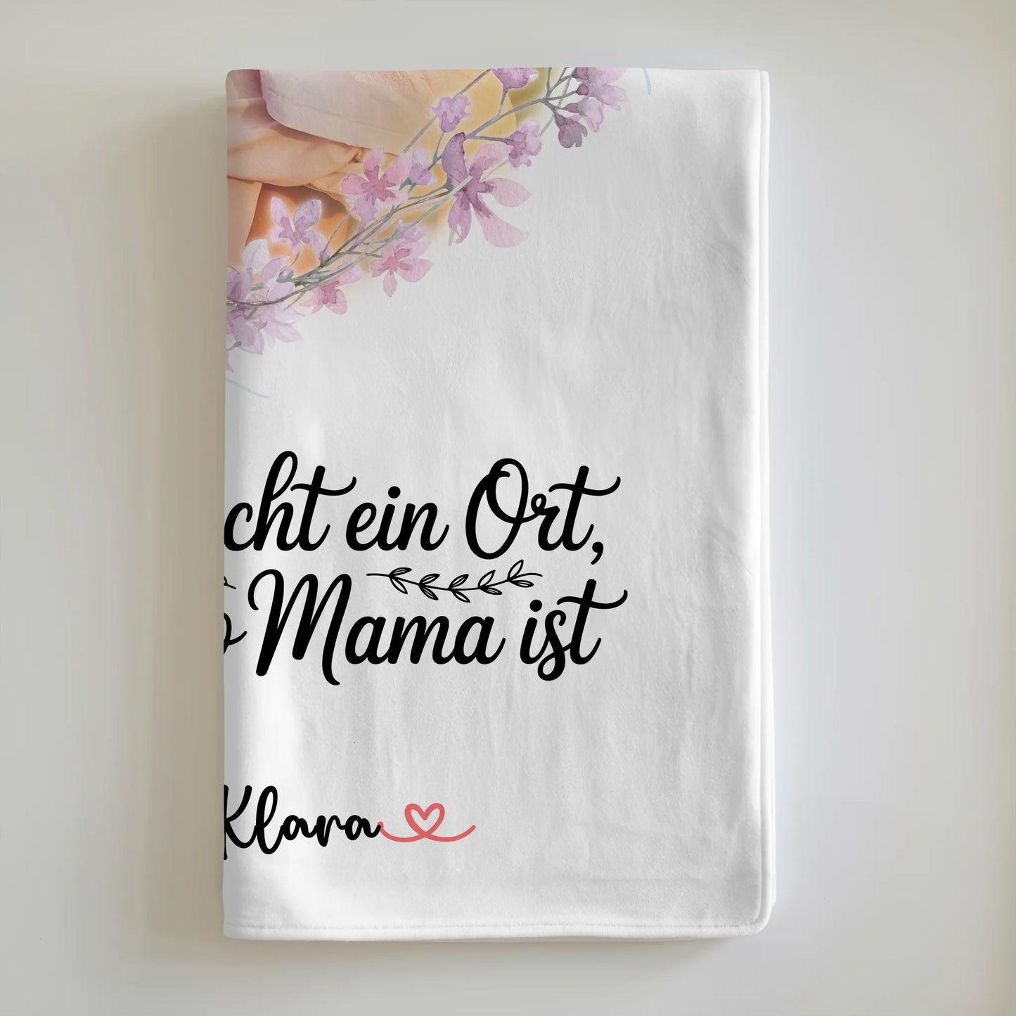 Personalisierbare Decke Mama mit Foto, Namen und Wunschtext - Zuhause ist wo Mama ist