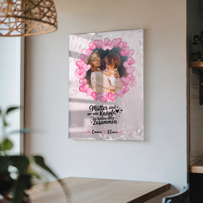 Mama Plakat Acrylglas Bild mit Foto, Namen und eigenem Spruch