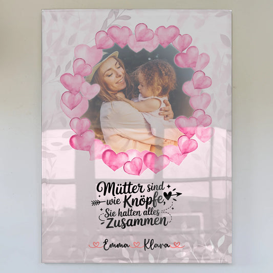 Mama Plakat Acrylglas Bild mit Foto, Namen und eigenem Spruch