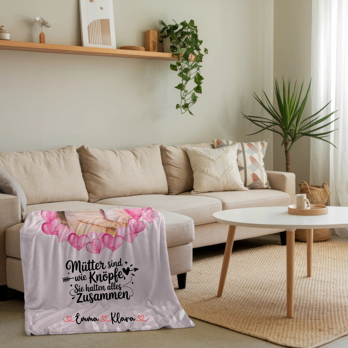 Namensdecke mit Foto, Namen & Spruch - Mama Mütter halten alles zusammen