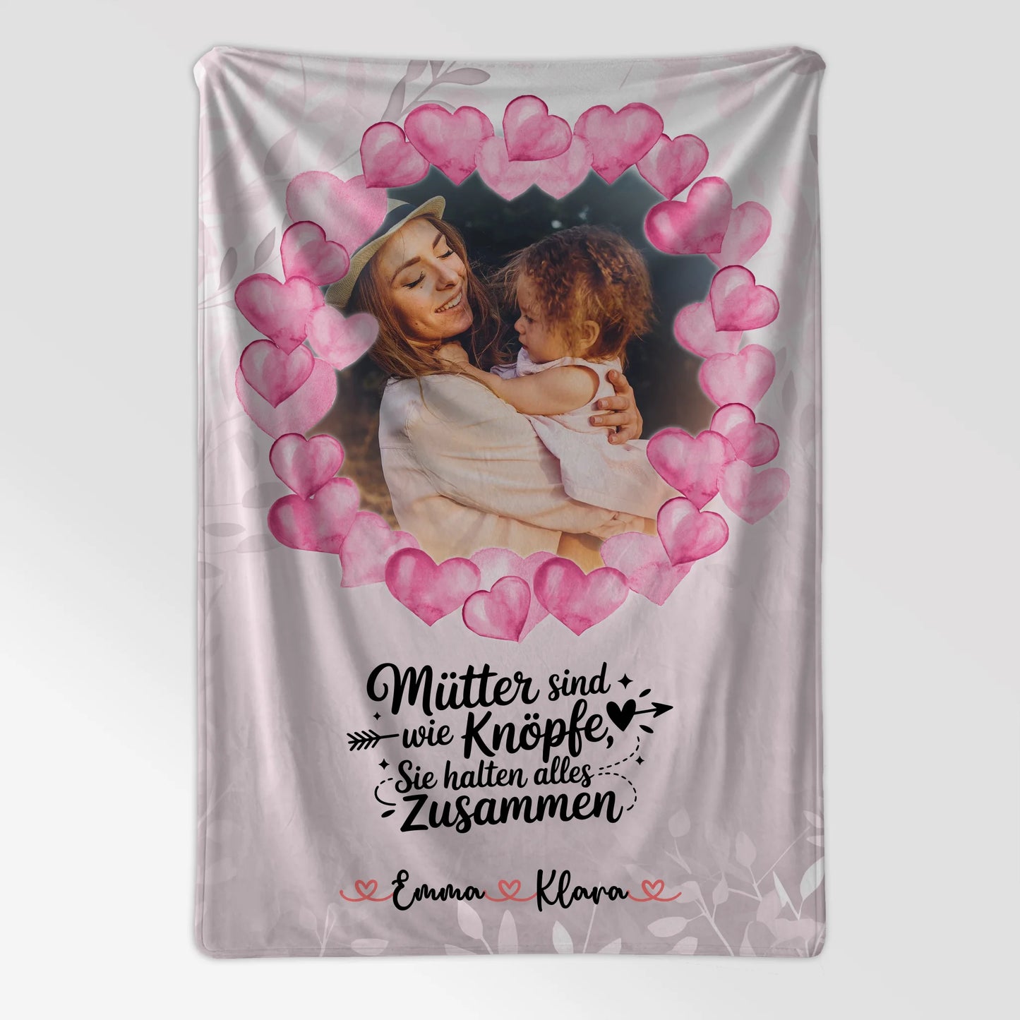 Namensdecke mit Foto, Namen & Spruch - Mama Mütter halten alles zusammen