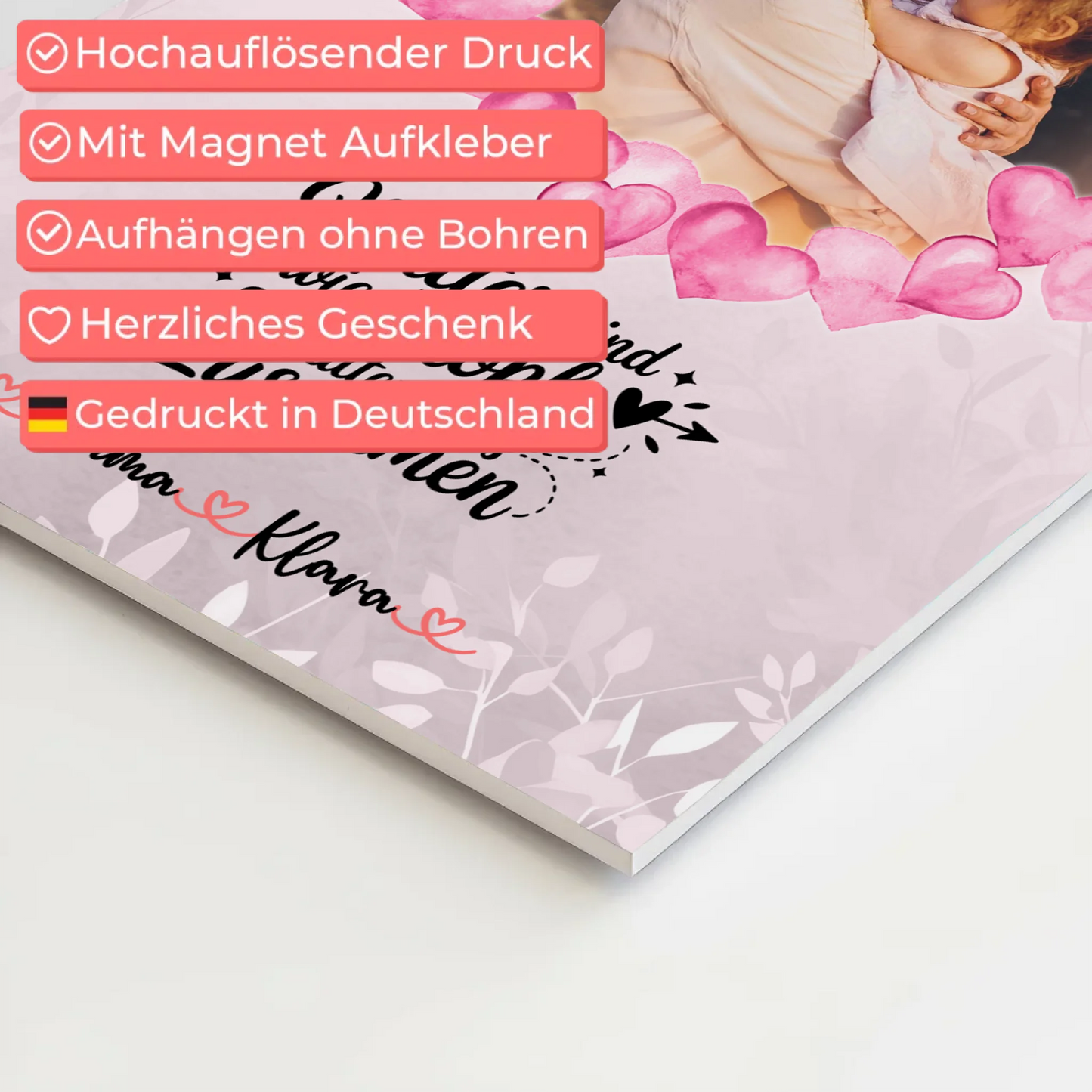 Personalisiertes Mama Plakat Fotoboard mit Foto, Namen & eigenem Spruch