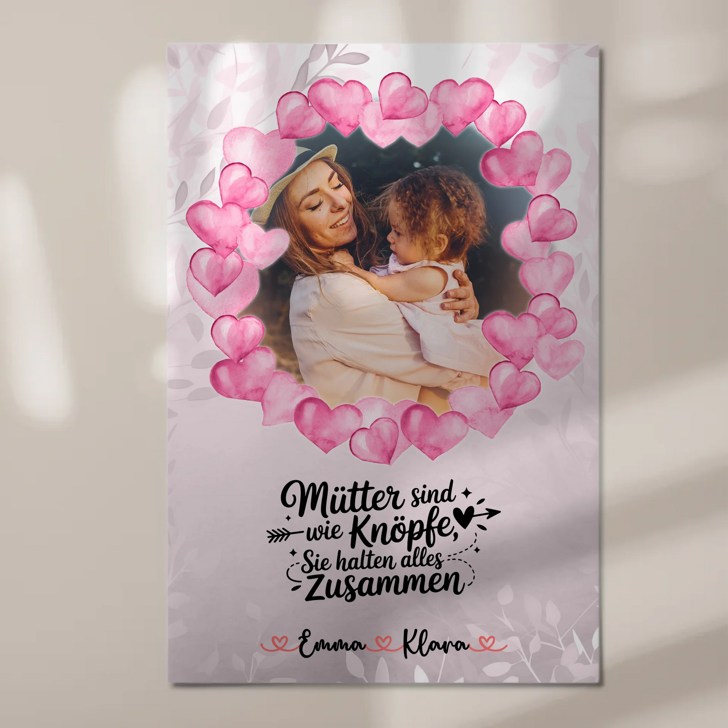 Personalisiertes Mama Plakat Fotoboard mit Foto, Namen & eigenem Spruch