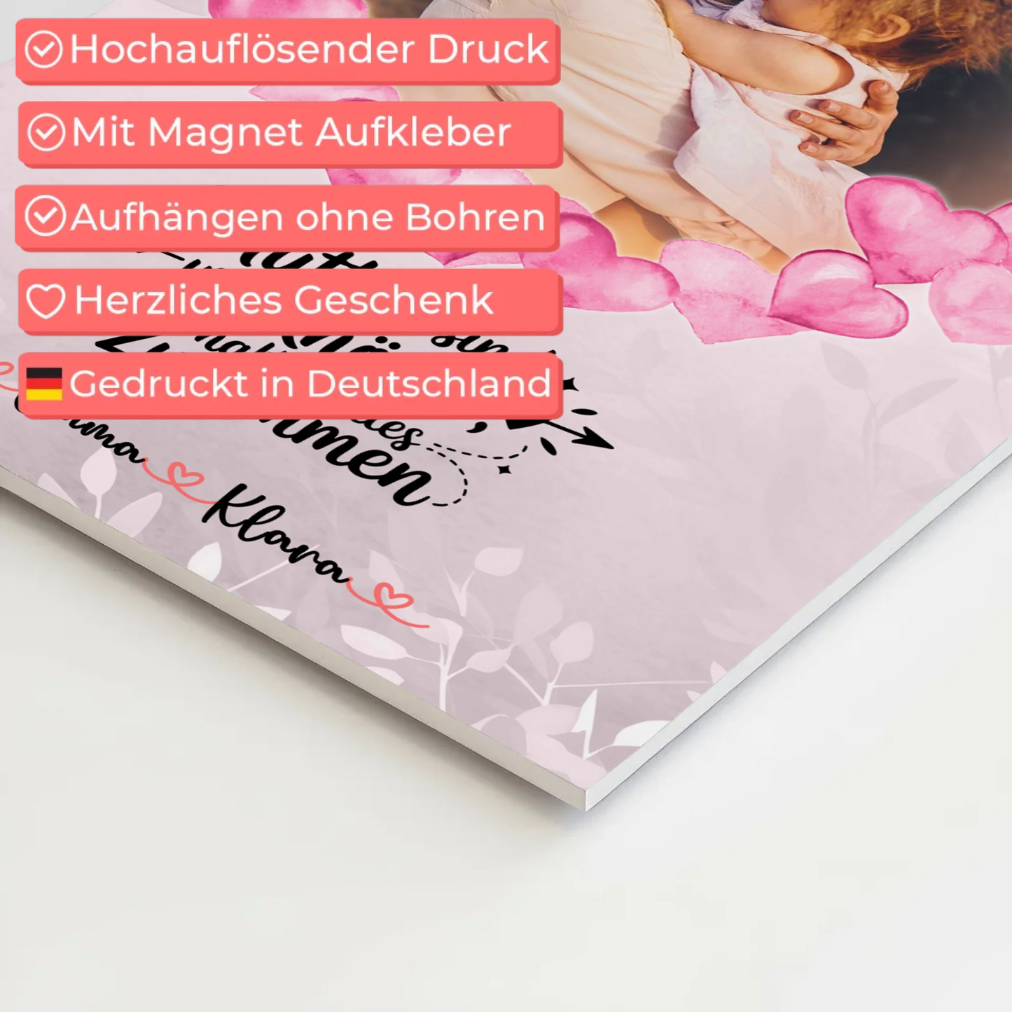 Personalisiertes Mama Plakat Fotoboard mit Foto, Namen & eigenem Spruch