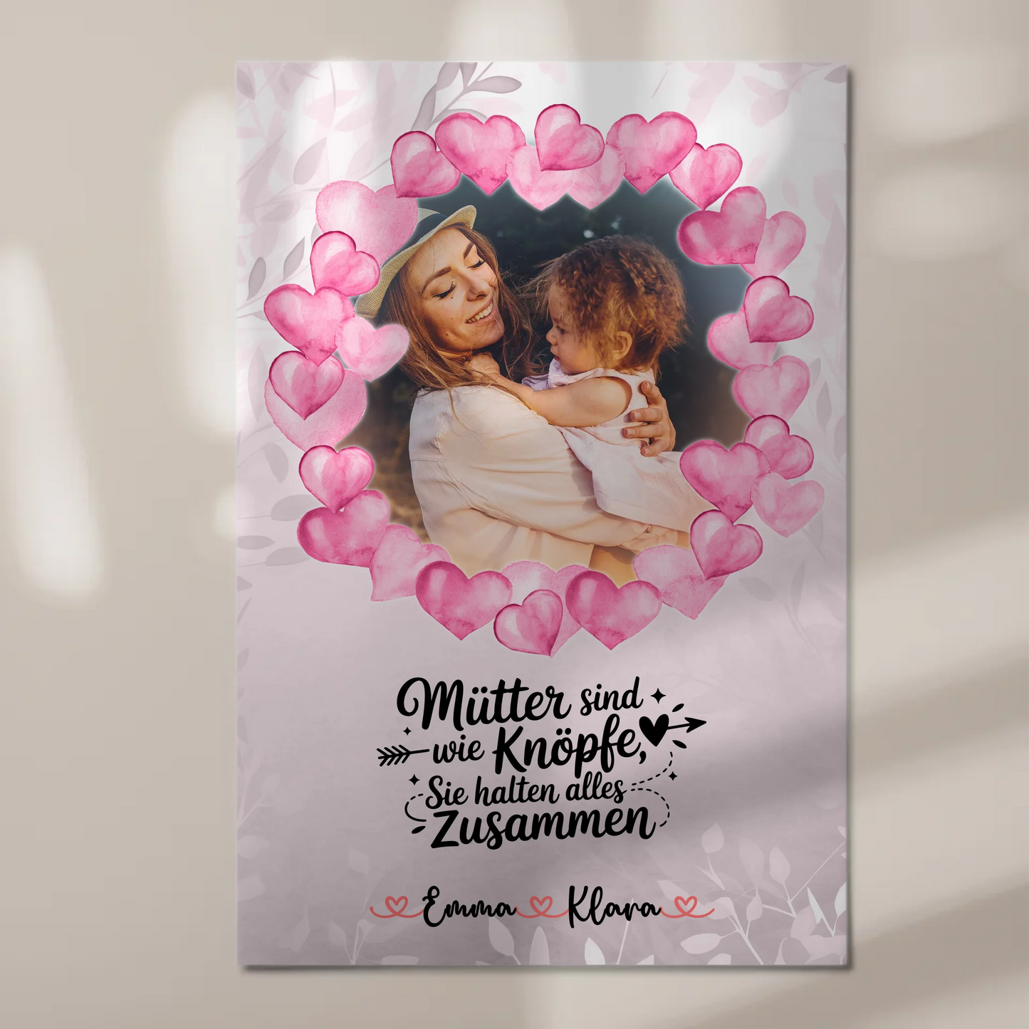 Personalisiertes Mama Plakat Fotoboard mit Foto, Namen & eigenem Spruch