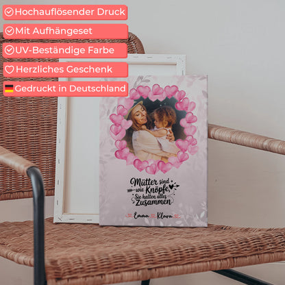 Mama Plakat Leinwand mit Foto, Hintergrundbild, Namen & Wunschtext