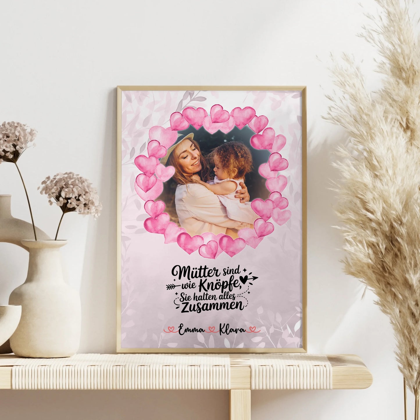 Mama Poster mit Foto, Namen und eigenem Spruch, Mütter halten alles zusammen