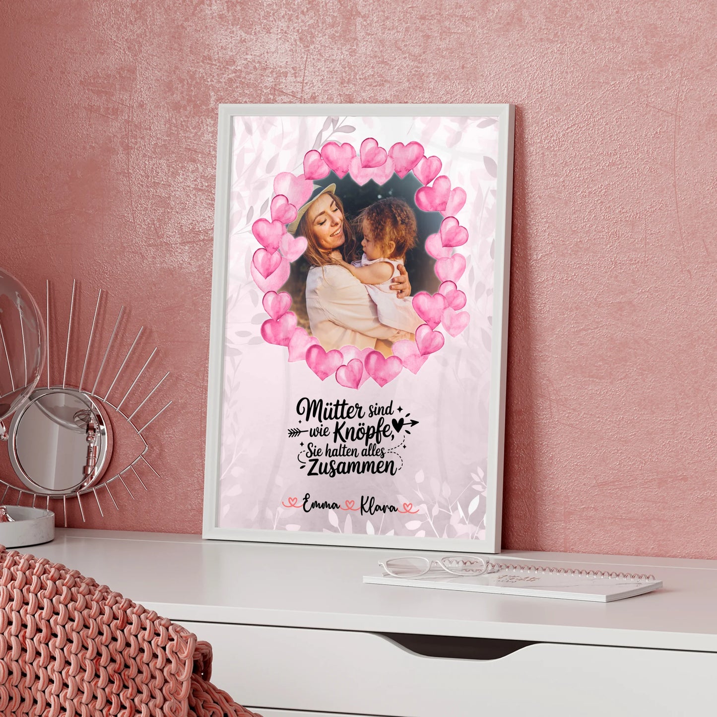 Mama Poster mit Foto, Namen und eigenem Spruch, Mütter halten alles zusammen