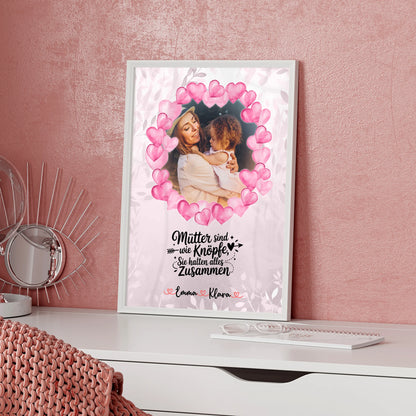 Mama Poster mit Foto, Namen und eigenem Spruch, Mütter halten alles zusammen