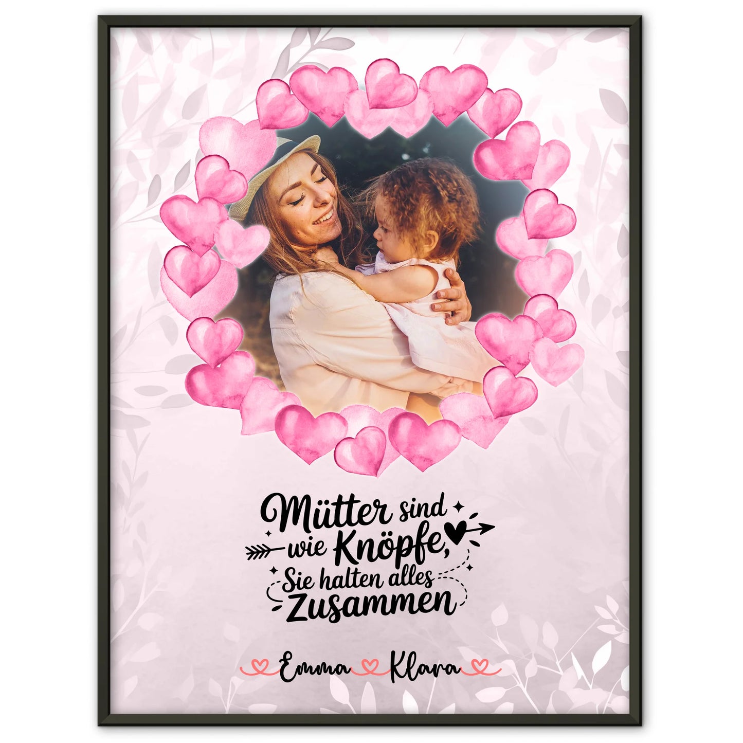 Mama Poster mit Foto, Namen und eigenem Spruch, Mütter halten alles zusammen