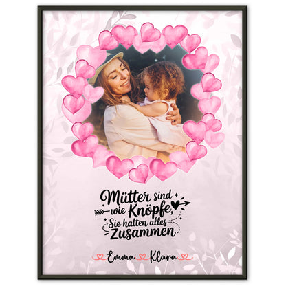 Mama Poster mit Foto, Namen und eigenem Spruch, Mütter halten alles zusammen