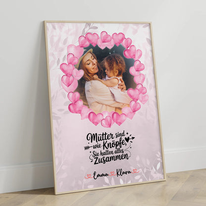 Mama Poster mit Foto, Namen und eigenem Spruch, Mütter halten alles zusammen