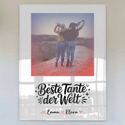 Foto Mit Acrylglas Beste Tante Der Welt mit Namen & Wunschtext