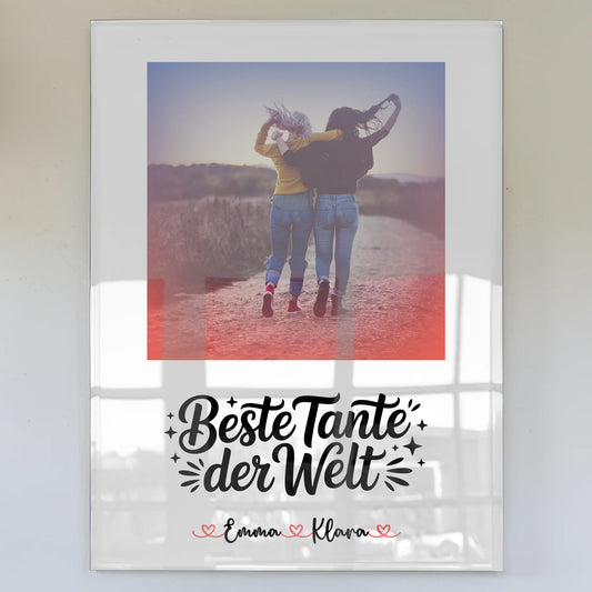 Foto Mit Acrylglas Beste Tante Der Welt mit Namen & Wunschtext