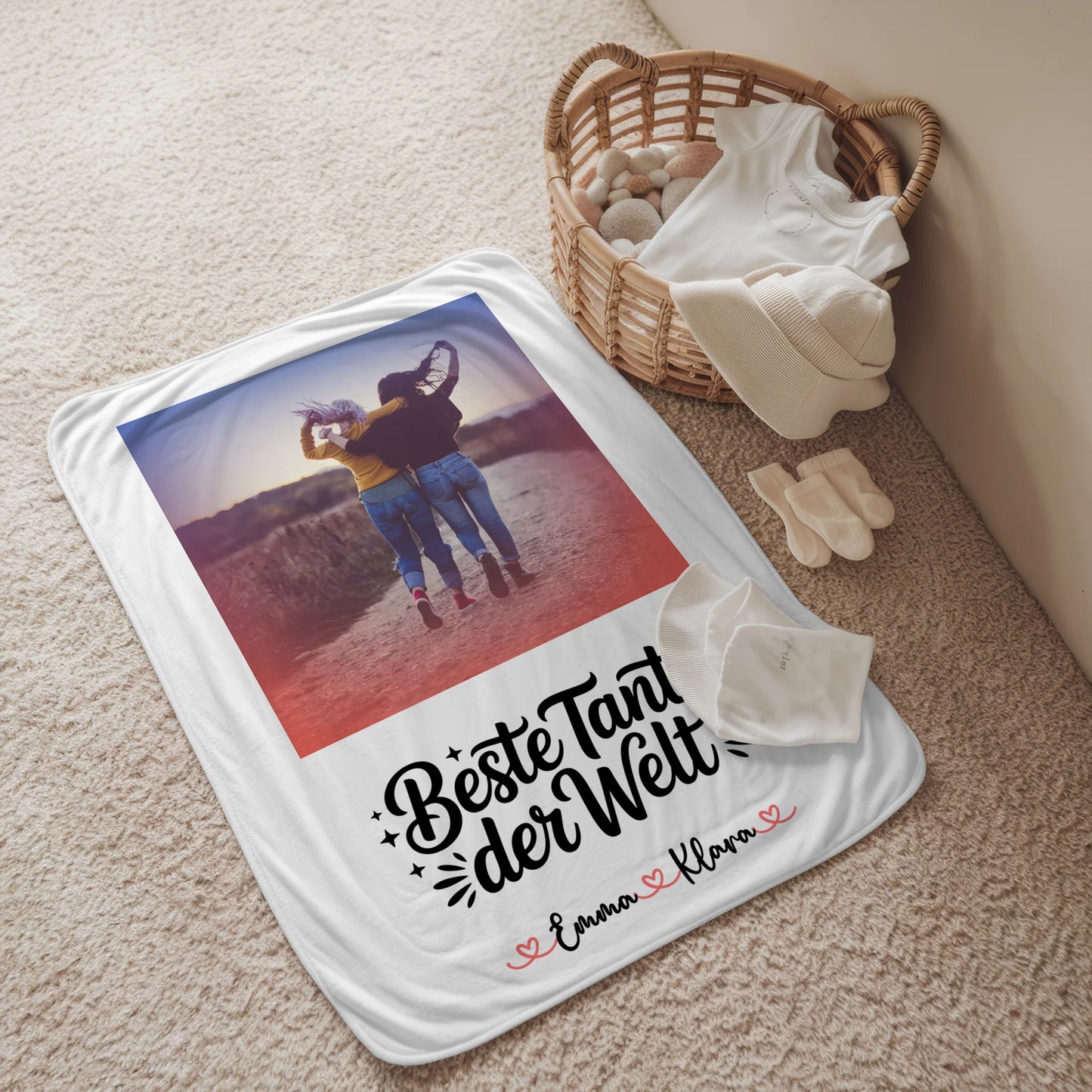 Kuscheldecke Mit Namen Und Motiv Beste Tante Foto & Wunschtext