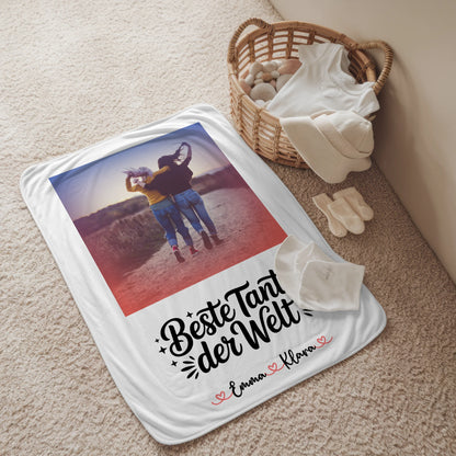 Kuscheldecke Mit Namen Und Motiv Beste Tante Foto & Wunschtext