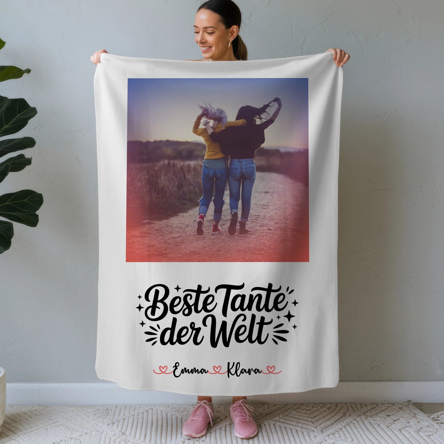 Kuscheldecke Mit Namen Und Motiv Beste Tante Foto & Wunschtext