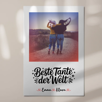 Magnetposter Fotoboard Beste Tante der Welt mit Namen & Foto
