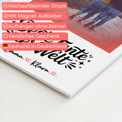 Magnetposter Fotoboard Beste Tante der Welt mit Namen & Foto