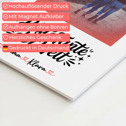 Magnetposter Fotoboard Beste Tante der Welt mit Namen & Foto