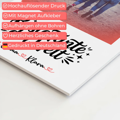 Magnetposter Fotoboard Beste Tante der Welt mit Namen & Foto