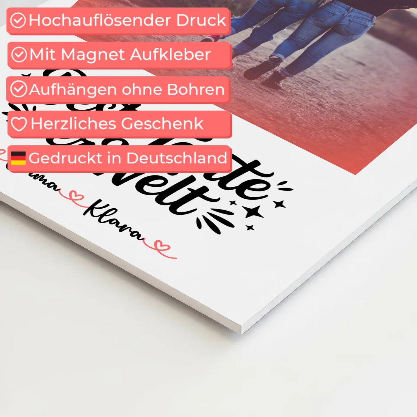 Magnetposter Fotoboard Beste Tante der Welt mit Namen & Foto