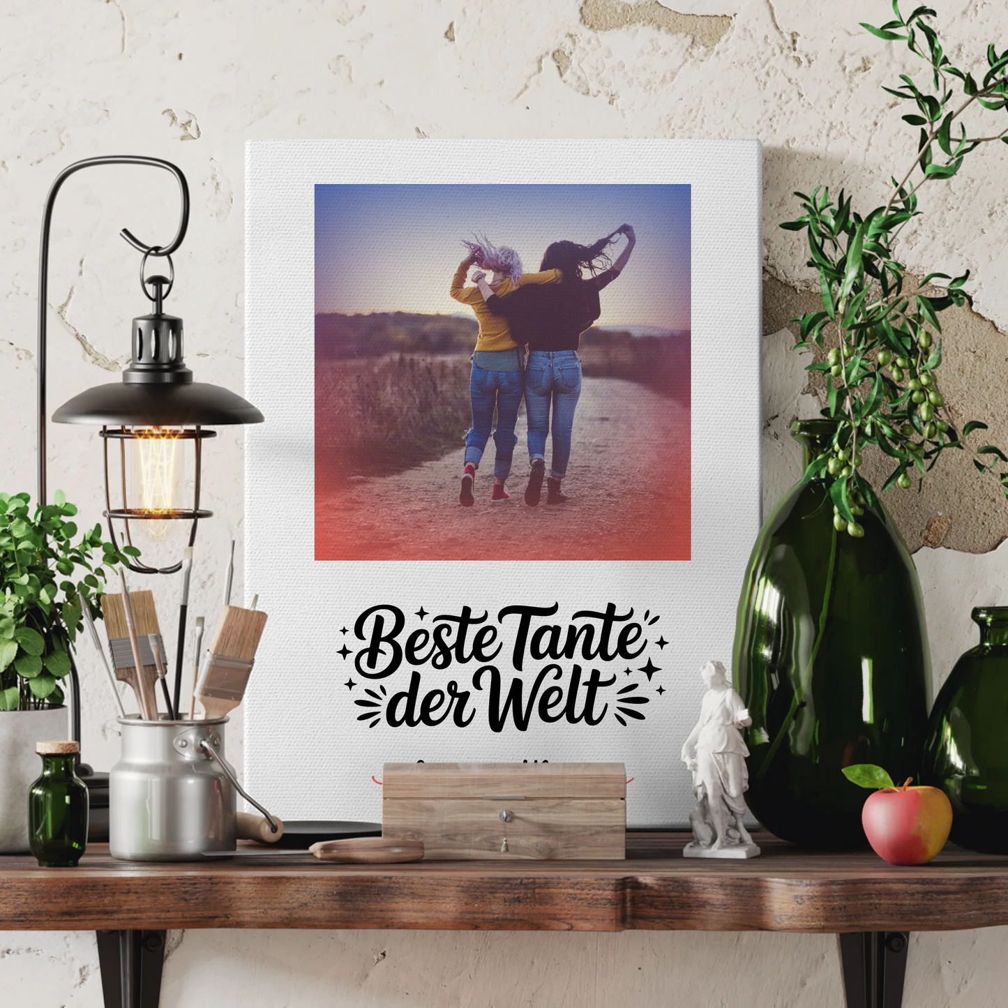 Leinwand Personalisiert Beste Tante Der Welt mit Foto & Namen