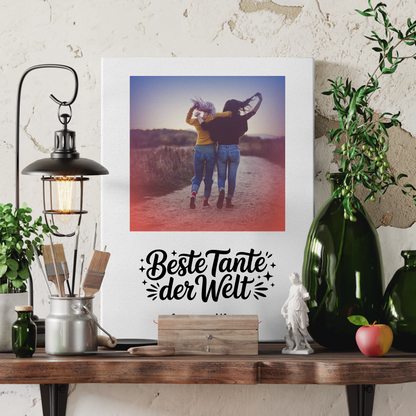 Leinwand Personalisiert Beste Tante Der Welt mit Foto & Namen