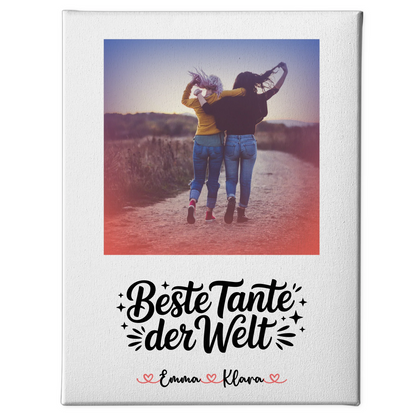 Leinwand Personalisiert Beste Tante Der Welt mit Foto & Namen