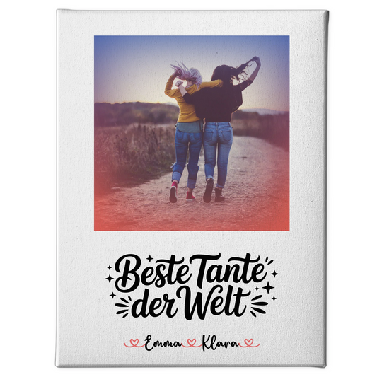 Leinwand Personalisiert Beste Tante Der Welt mit Foto & Namen