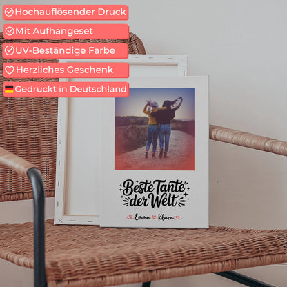 Leinwand Personalisiert Beste Tante Der Welt mit Foto & Namen