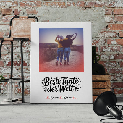 Leinwand Personalisiert Beste Tante Der Welt mit Foto & Namen