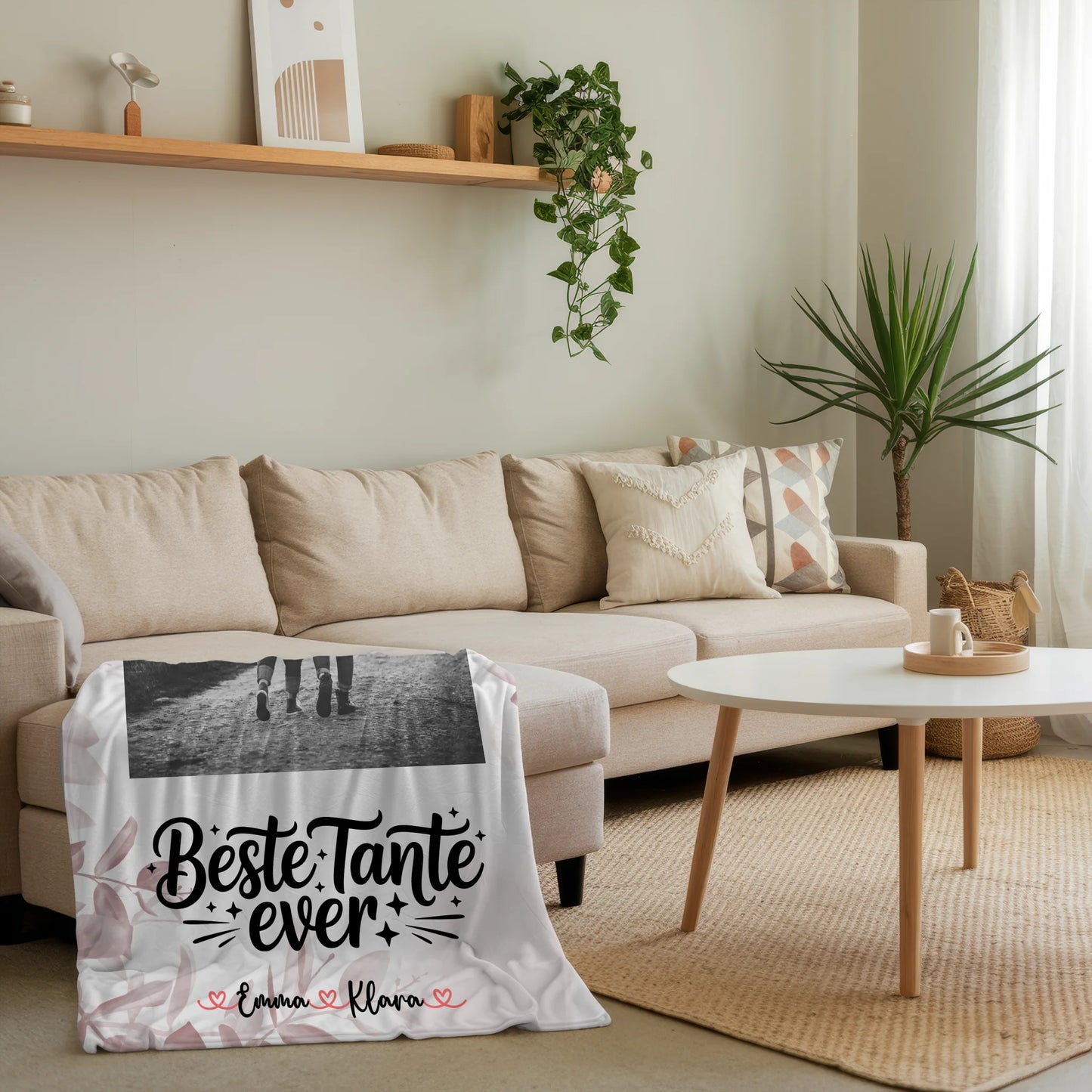 Personalisierte Kuscheldecke Mit Namen Beste Tante Ever Mit Foto & Namen Black & White