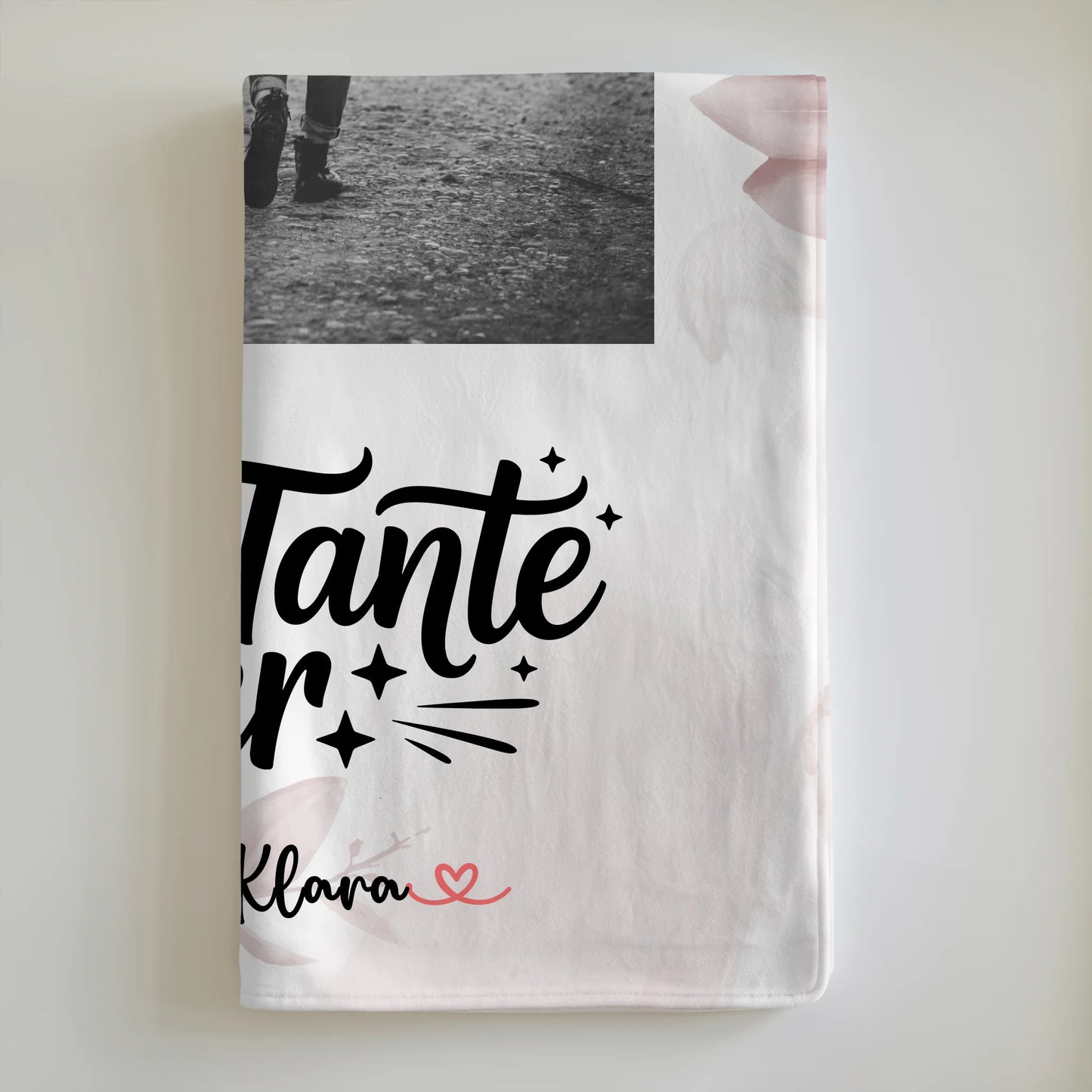 Personalisierte Kuscheldecke Mit Namen Beste Tante Ever Mit Foto & Namen Black & White