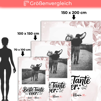 Personalisierte Kuscheldecke Mit Namen Beste Tante Ever Mit Foto & Namen Black & White