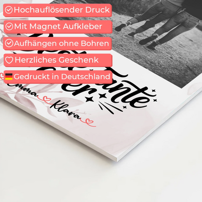 Magnet Poster Wandbild Beste Tante Ever Mit Foto & Namen Black & White Wunschtext