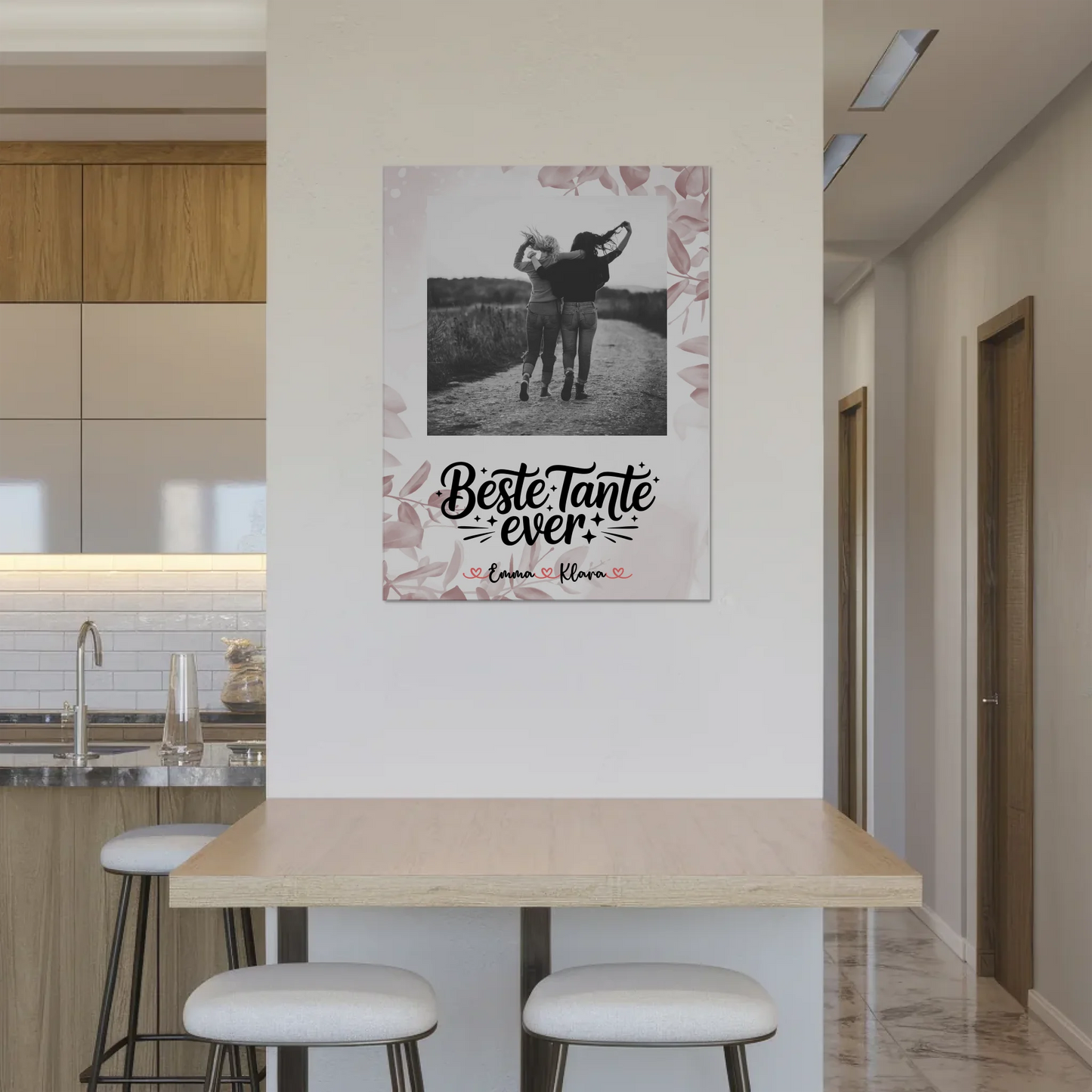 Magnet Poster Wandbild Beste Tante Ever Mit Foto & Namen Black & White Wunschtext