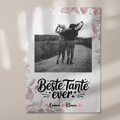 Magnet Poster Wandbild Beste Tante Ever Mit Foto & Namen Black & White Wunschtext