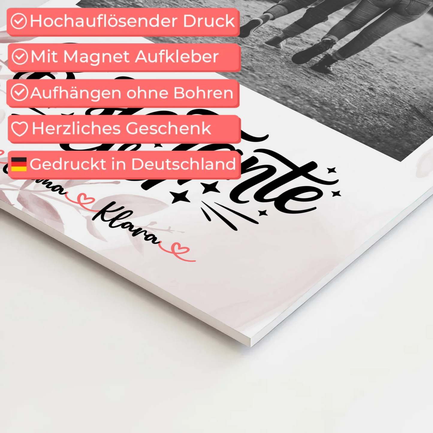 Magnet Poster Wandbild Beste Tante Ever Mit Foto & Namen Black & White Wunschtext