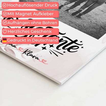 Magnet Poster Wandbild Beste Tante Ever Mit Foto & Namen Black & White Wunschtext