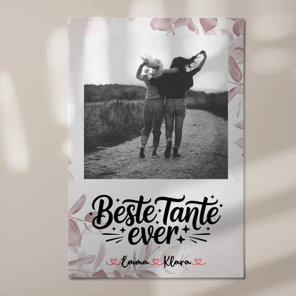 Magnet Poster Wandbild Beste Tante Ever Mit Foto & Namen Black & White Wunschtext